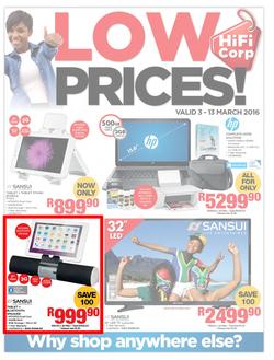 HiFi Corp : Low Prices (3 Mar - 13 Mar 2016), page 1