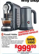 Russell Hobbs Capsule Coffee Maker With Milk Frother VIVACE