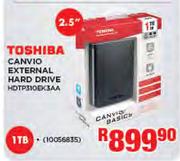 Toshiba 2.5" Canvio 1TB External Hard Drive