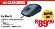 Logitech Optical Corded Mouse M90