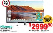 Hisense 32" HD Ready LED TV 32D33
