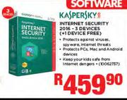 Kaspersky Internet Security 2016-3 Devices (+1 Device Free)