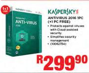Kaspersky Antivirus 2016 1PC (+1 PC Free)