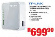 TP-Link 150MBPS Portable 3G Wireless N Router TL-3020