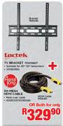 Loctek TV Bracket PSW69BSF Plus Aerial King 3m Mesh HDMI Cable3