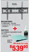 Mountpro TV Bracket TMN3263 Plus Digitech TV Screen Cleaning Fluid LCD-CLRI