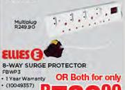 Ellies 8-Way Surge Protector FBWP3
