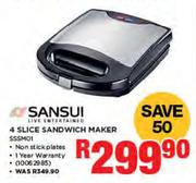 Sansui 4 Slice Sandwich Maker SSSM01