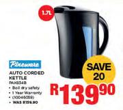 Pineware 1.7Ltr Auto Corded Kettle PAK834B