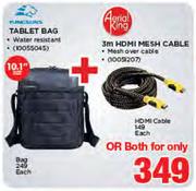 Kingsons Tablet Bag 10.1" Plus Aerial King 3m HDMI Mesh Cable