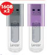 Lexar 2 Pack Flash Drives 16GB