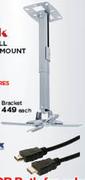 Loctek Ceiling/Wall Projector Mount + Ultra Link HDMI Cable 25M-Each
