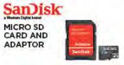 SanDisk 16GB Micro SD Card And Adaptor