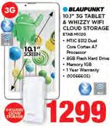 Blaupunkt 10.1" 3G Tablet & Whizzy WiFi Cloud Storage ETAB M102G