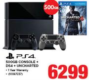 PS4 500GB Console+ DS4+ Uncharted