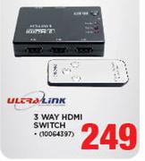 Ultra Link 3 Way HDMI Switch