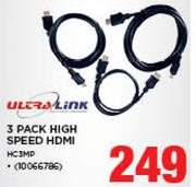 Ultra Link 3 Pack High Speed HDMI HC3MP