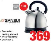 Sansui 1.8Ltr Stainless Steel Kettle