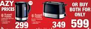 Russell Hobbs 1.7Ltr Cordless Kettle+ Black Toaster RHPBT01