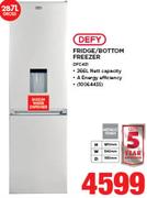 Defy 287Ltr Fridge/Bottom Freezer DFC431