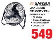 Sansui 40Cm High Velocity Fan SHVFF16 Black
