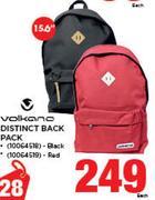 Volkano 15.6" Distinct Back Pack Black/Red-Each