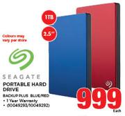 Seagate 1TB 2.5" Portable Hard Drive-Each