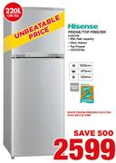 Hisense 220Ltr White Fridge/Top Freezer H220TME