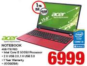 Acer 15.6" Notebook 4GB-1TB RED