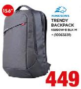 Kingsons 15.6" Trendy Backpack K8890W-B BLK M
