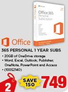 Microsoft 365 Personal 1 Year Subs