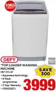 Defy 10Kg Top Loader Washing Machine MET DTL147