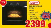 Defy 70Ltr Slimline 600 Oven DBO331