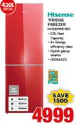 Hisense 420Ltr Fridge Freezer H420BMIRE RED