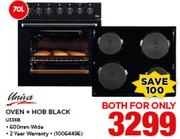 Univa 70Ltr Oven+ Hob Black U336B