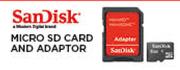 Sandisk 8GB Micro SD Card And Adaptor