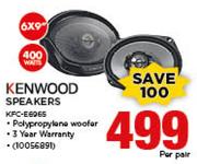 Kenwood 400W 6x9” Speakers-Per Pair