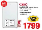 Defy 90Ltr Bar Fridge B4802W White