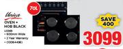 Univa Oven+Hob Black U336B