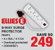 Ellies 8 Way Surge Protector