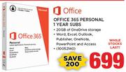 Office 365 Personal 1 Year Subs