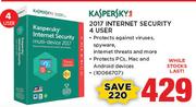 Kaspersky 2017 Internet Security 4 Users