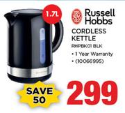 Russell Hobbs 1.7Ltr Cordless Kettle RHPBK01 BLK