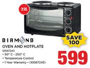 Diamond 22Ltr Oven And Hotplate