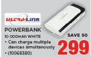 Ultra-Link 10000mAh White Powerbank