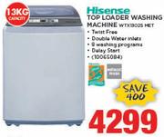 Hisense 13Kg Top Loader Washing Machine WTX1302S MET