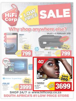 HiFi Corp : Low Price Sale (1 Feb - 4 Feb 2018), page 1