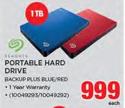 Seagate Portable 1TB Hard Drive-Each