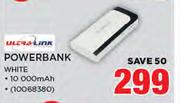 Ultra Link Power Bank White 10,000mAh
