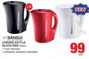 Sansui 1.7Ltr Corded Kettle Black/Red SSK02-Each